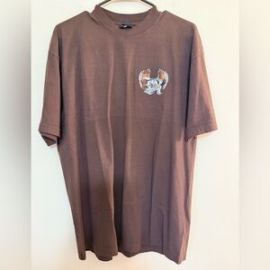 Revenge Clothing Brown Tee with Eagle Graphic